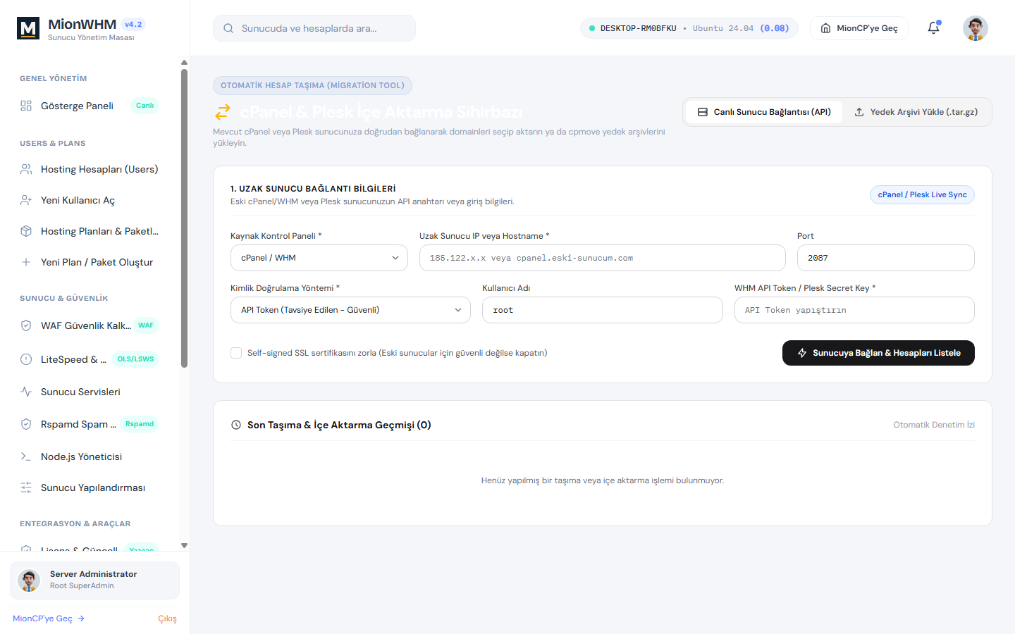 cPanel / Plesk Migration